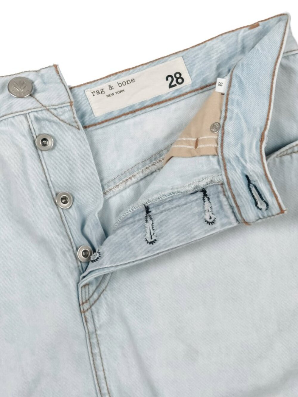Rag & Bone High Rise Raw Hem Mini Skirt 28 Primrose WDD22S1B31K3 - Picture 6 of 12